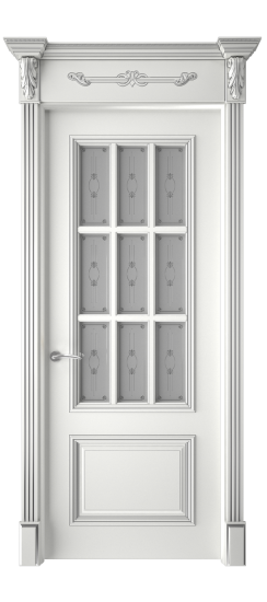 Багет 12 ДО | Белая эмаль патина серебро