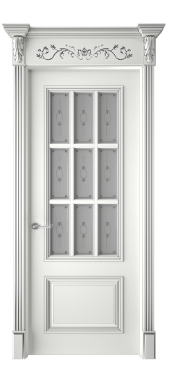 Багет 12 ДО | Белая эмаль патина серебро