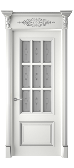 Багет 12 ДО | Белая эмаль патина серебро