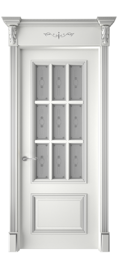 Багет 12 ДО | Белая эмаль патина серебро