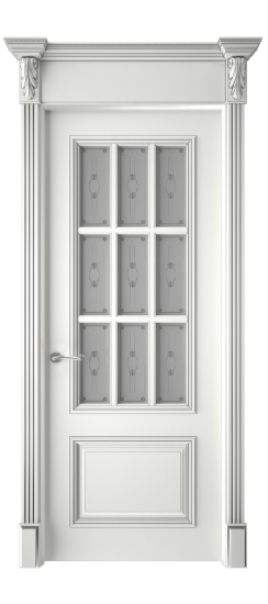 Багет 12 ДО | Белая эмаль патина серебро