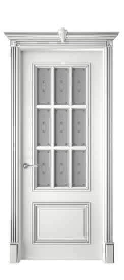 Багет 12 ДО | Белая эмаль патина серебро