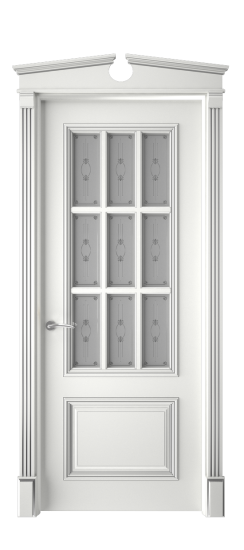 Багет 12 ДО | Белая эмаль патина серебро