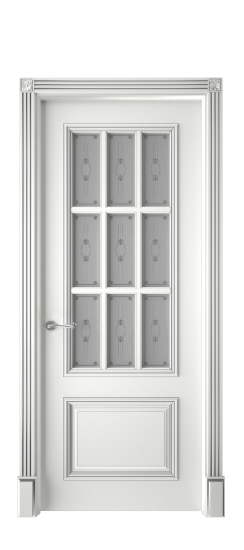 Багет 12 ДО | Белая эмаль патина серебро