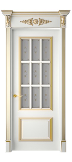 Багет 12 ДО | Белая эмаль патина золото