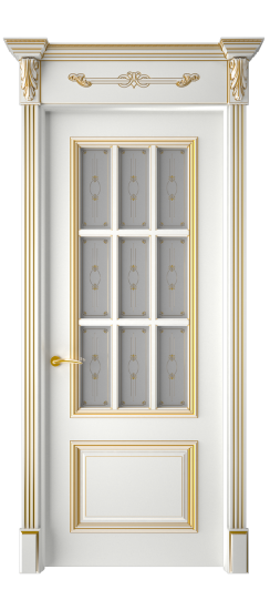 Багет 12 ДО | Белая эмаль патина золото