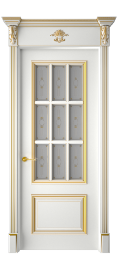 Багет 12 ДО | Белая эмаль патина золото