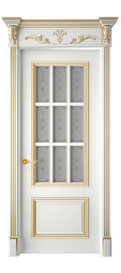 Багет 12 ДО | Белая эмаль патина золото