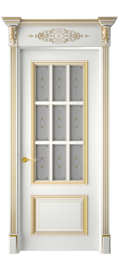 Багет 12 ДО | Белая эмаль патина золото