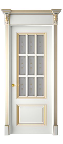 Багет 12 ДО | Белая эмаль патина золото