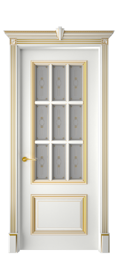 Багет 12 ДО | Белая эмаль патина золото