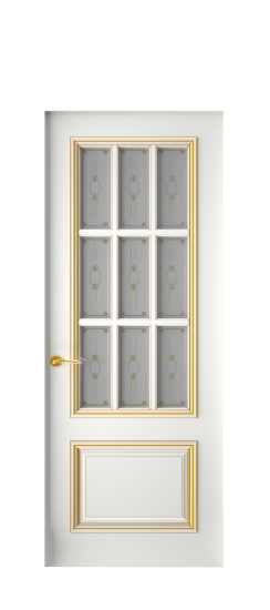 Багет 12 ДО | Белая эмаль патина золото