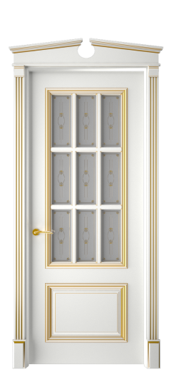 Багет 12 ДО | Белая эмаль патина золото