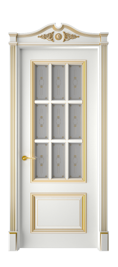 Багет 12 ДО | Белая эмаль патина золото