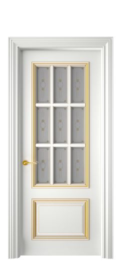 Багет 12 ДО | Белая эмаль патина золото