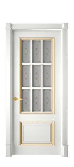 Багет 12 ДО | Белая эмаль патина золото