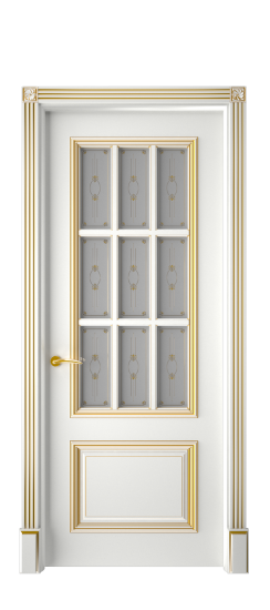 Багет 12 ДО | Белая эмаль патина золото