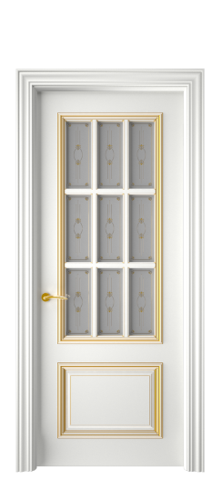 Багет 12 ДО | Белая эмаль патина золото