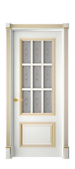 Багет 12 ДО | Белая эмаль патина золото