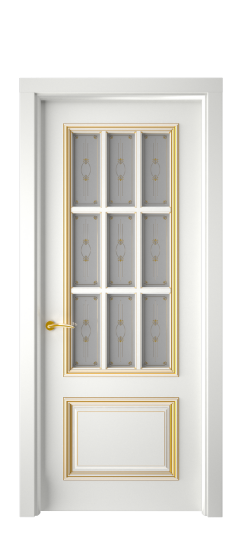 Багет 12 ДО | Белая эмаль патина золото