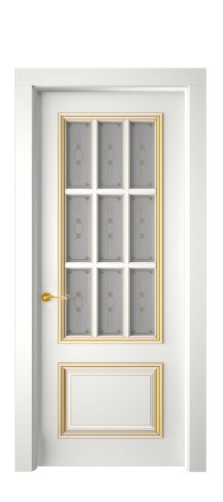 Багет 12 ДО | Белая эмаль патина золото