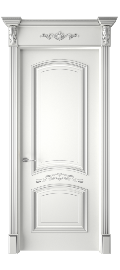 Багет 13 ДГ | Белая эмаль патина серебро