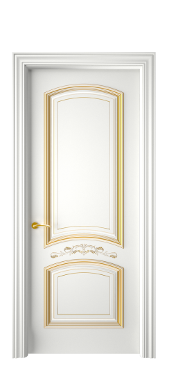 Багет 13 ДГ | Белая эмаль патина золото