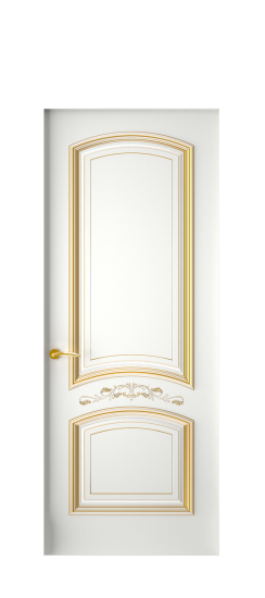 Багет 13 ДГ | Белая эмаль патина золото