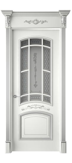 Багет 13 ДО | Белая эмаль патина серебро