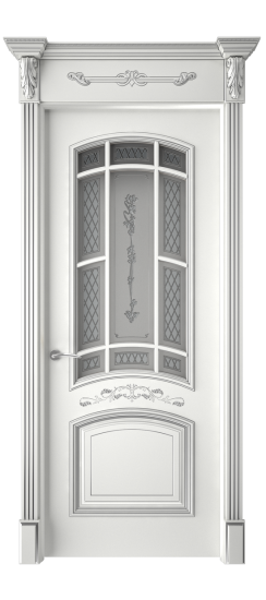 Багет 13 ДО | Белая эмаль патина серебро