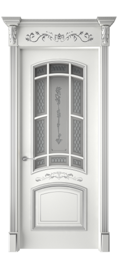 Багет 13 ДО | Белая эмаль патина серебро