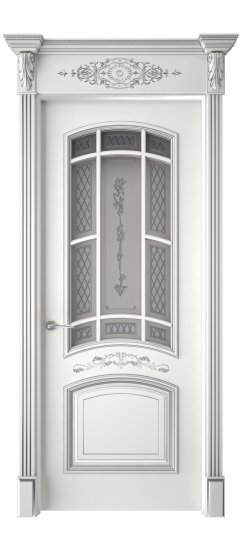 Багет 13 ДО | Белая эмаль патина серебро