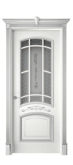 Багет 13 ДО | Белая эмаль патина серебро