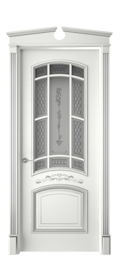 Багет 13 ДО | Белая эмаль патина серебро