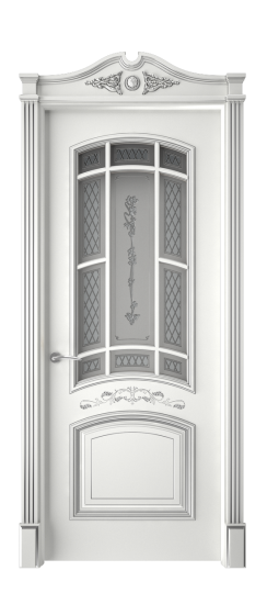 Багет 13 ДО | Белая эмаль патина серебро