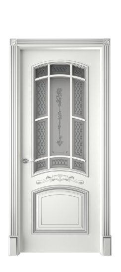 Багет 13 ДО | Белая эмаль патина серебро