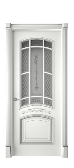 Багет 13 ДО | Белая эмаль патина серебро