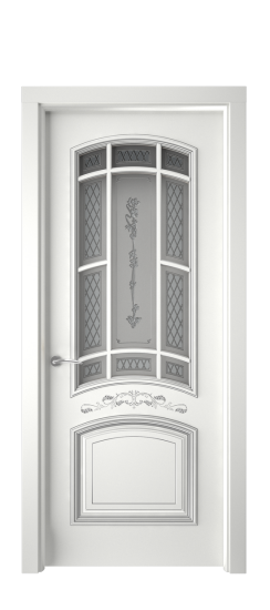 Багет 13 ДО | Белая эмаль патина серебро