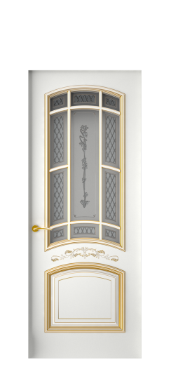 Багет 13 ДО | Белая эмаль патина золото