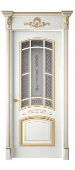 Багет 13 ДО | Белая эмаль патина золото