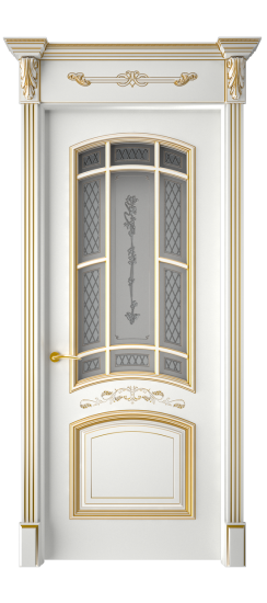 Багет 13 ДО | Белая эмаль патина золото