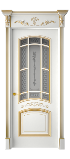 Багет 13 ДО | Белая эмаль патина золото