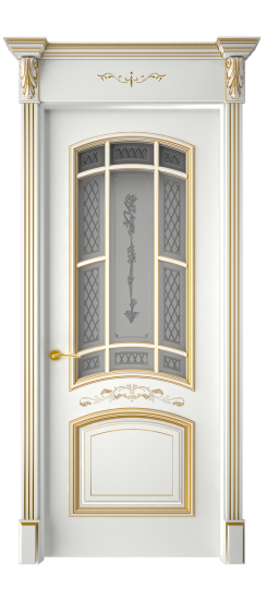 Багет 13 ДО | Белая эмаль патина золото