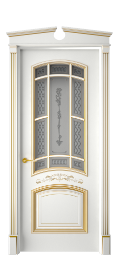 Багет 13 ДО | Белая эмаль патина золото