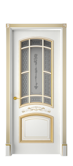 Багет 13 ДО | Белая эмаль патина золото