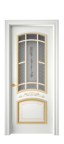 Багет 13 ДО | Белая эмаль патина золото