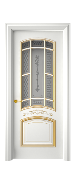 Багет 13 ДО | Белая эмаль патина золото