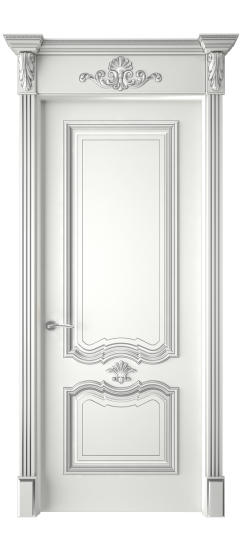 Багет 14 ДГ | Белая эмаль патина серебро