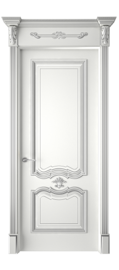 Багет 14 ДГ | Белая эмаль патина серебро