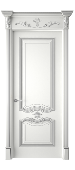 Багет 14 ДГ | Белая эмаль патина серебро